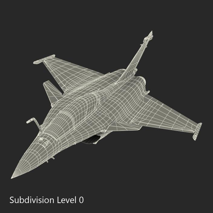 French Fighter Dassault Rafale Rigged 3D