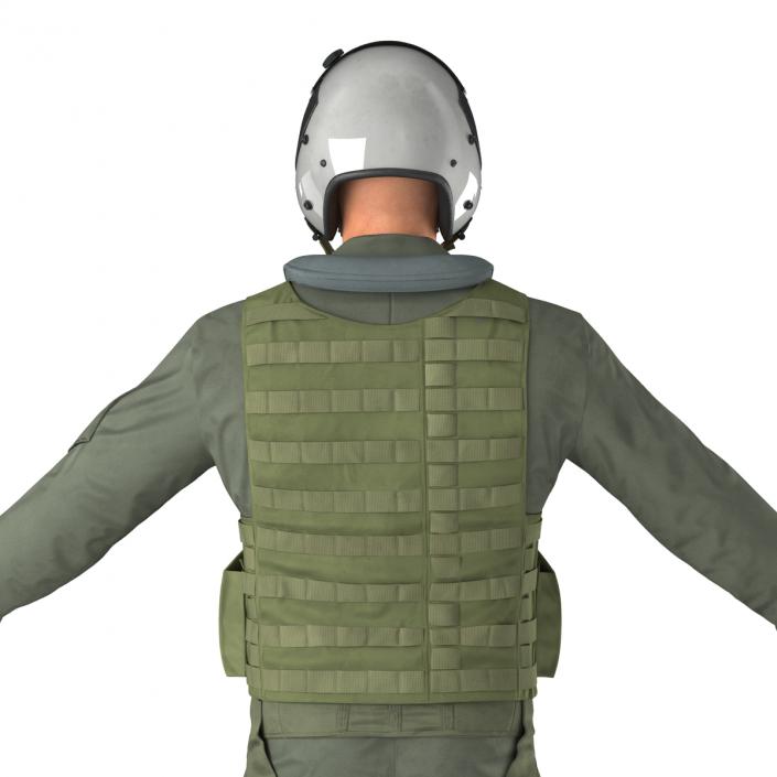 3D US Military Jet Fighter Pilot Rigged