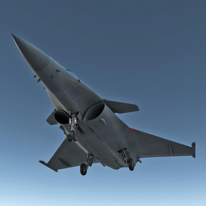 French Fighter Dassault Rafale Rigged 3D