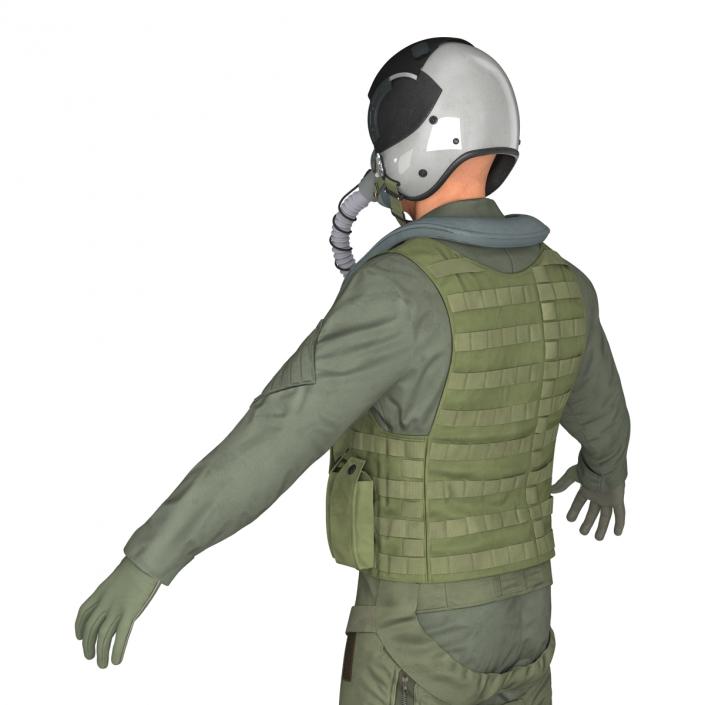 3D US Military Jet Fighter Pilot Rigged