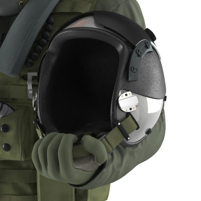 3D US Military Jet Fighter Pilot Rigged