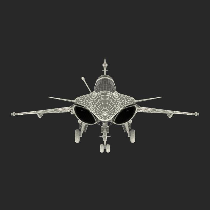 French Fighter Dassault Rafale Rigged 3D