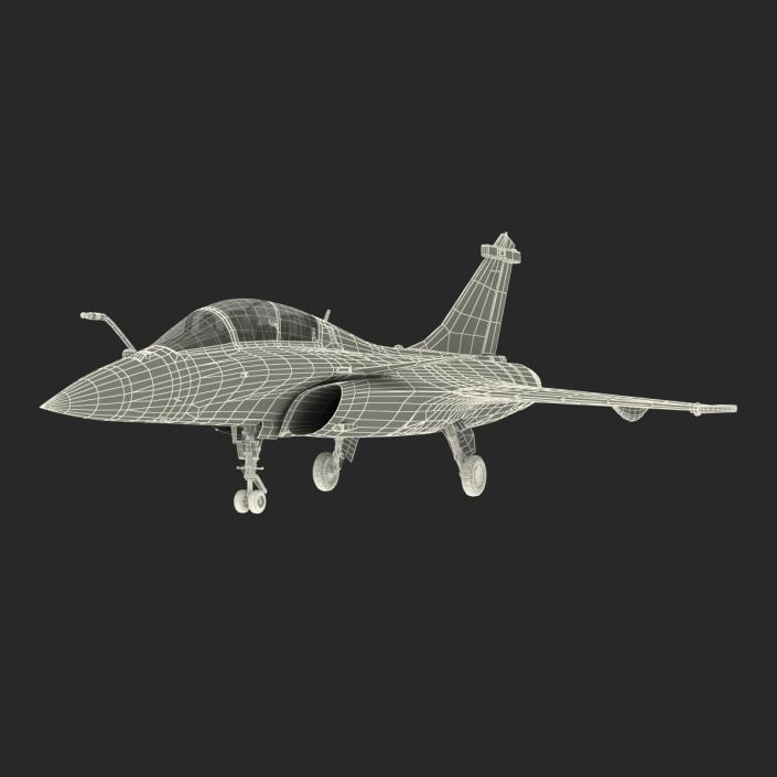 French Fighter Dassault Rafale Rigged 3D