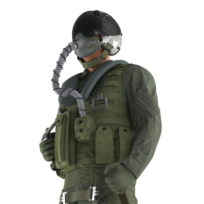 3D US Military Jet Fighter Pilot Rigged