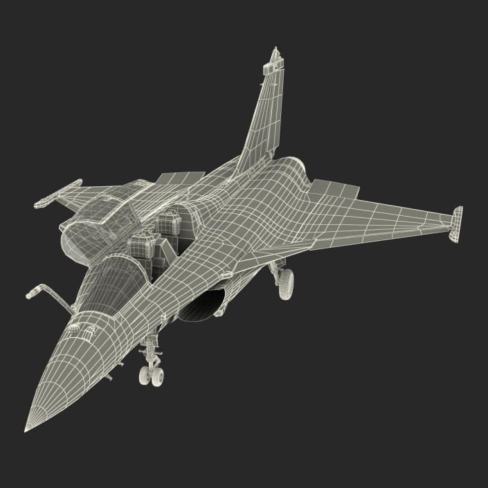 French Fighter Dassault Rafale Rigged 3D