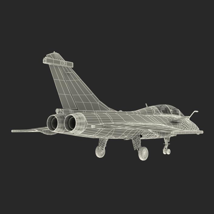 French Fighter Dassault Rafale Rigged 3D