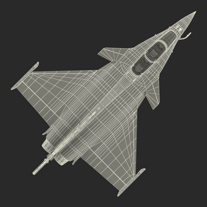 French Fighter Dassault Rafale Rigged 3D