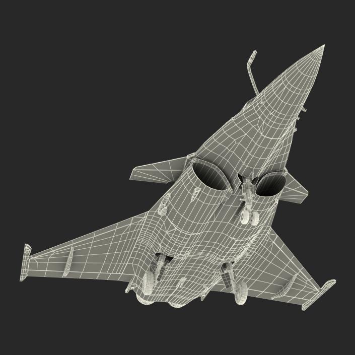 French Fighter Dassault Rafale Rigged 3D