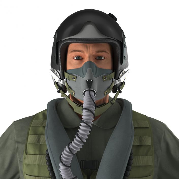 3D US Military Jet Fighter Pilot Rigged