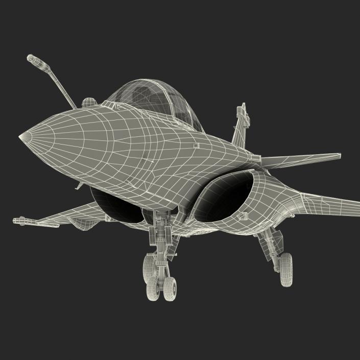 French Fighter Dassault Rafale Rigged 3D