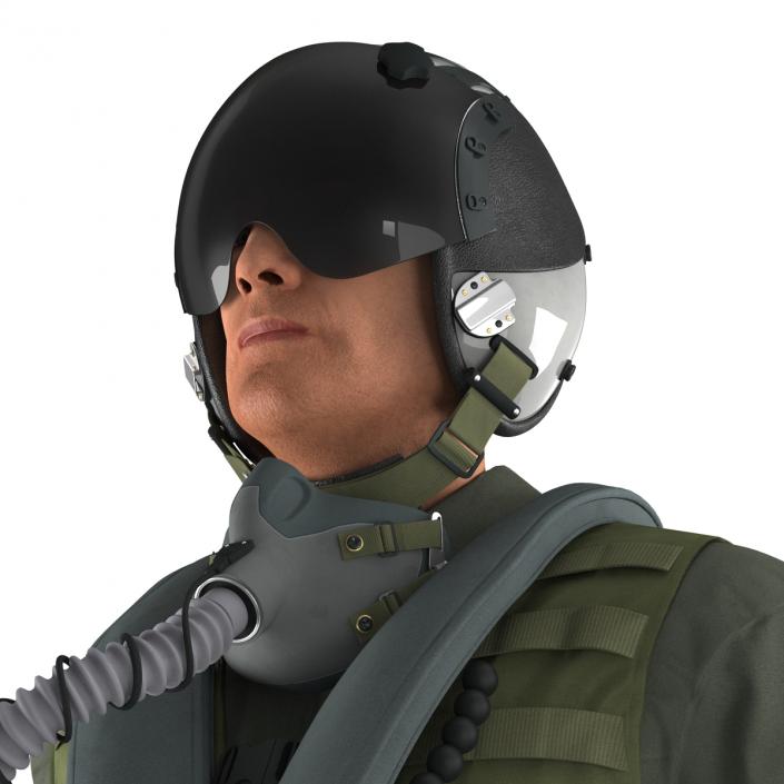 3D US Military Jet Fighter Pilot Rigged