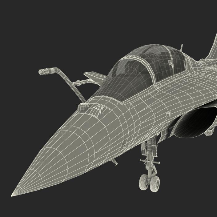 French Fighter Dassault Rafale Rigged 3D