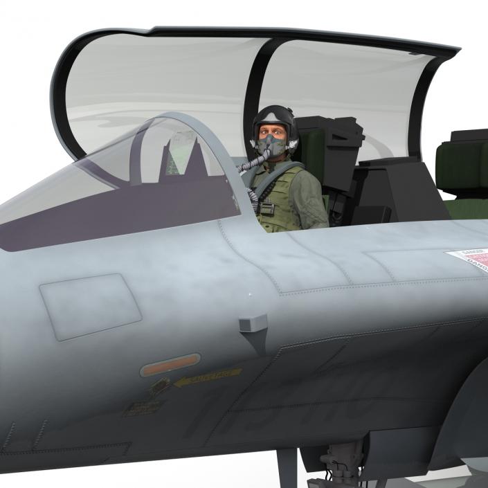 3D US Military Jet Fighter Pilot Rigged