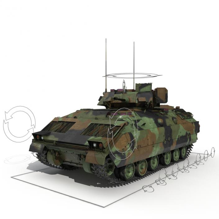 3D Infantry Fighting Vehicle Bradley M2 Rigged Camo model