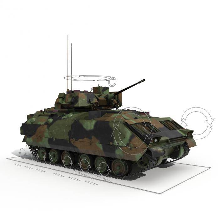 3D Infantry Fighting Vehicle Bradley M2 Rigged Camo model