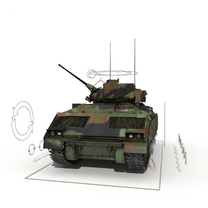 3D Infantry Fighting Vehicle Bradley M2 Rigged Camo model