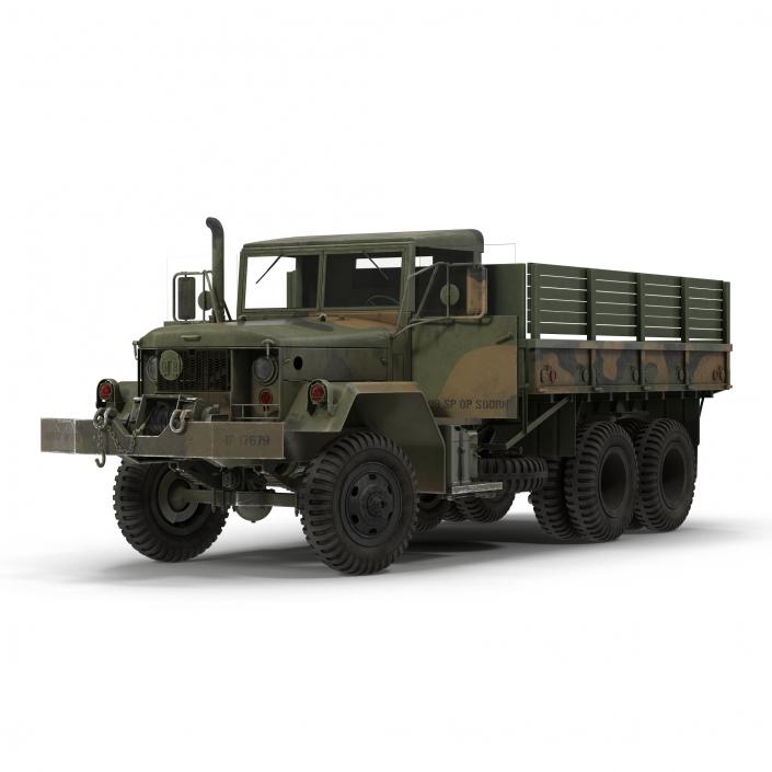 3D Military Cargo Truck m35a2 Rigged Camo model