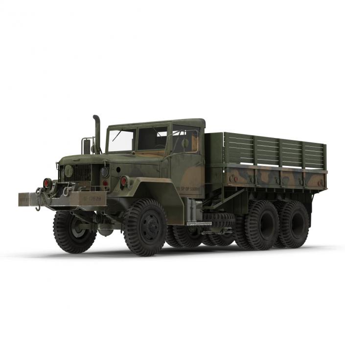 3D Military Cargo Truck m35a2 Rigged Camo model