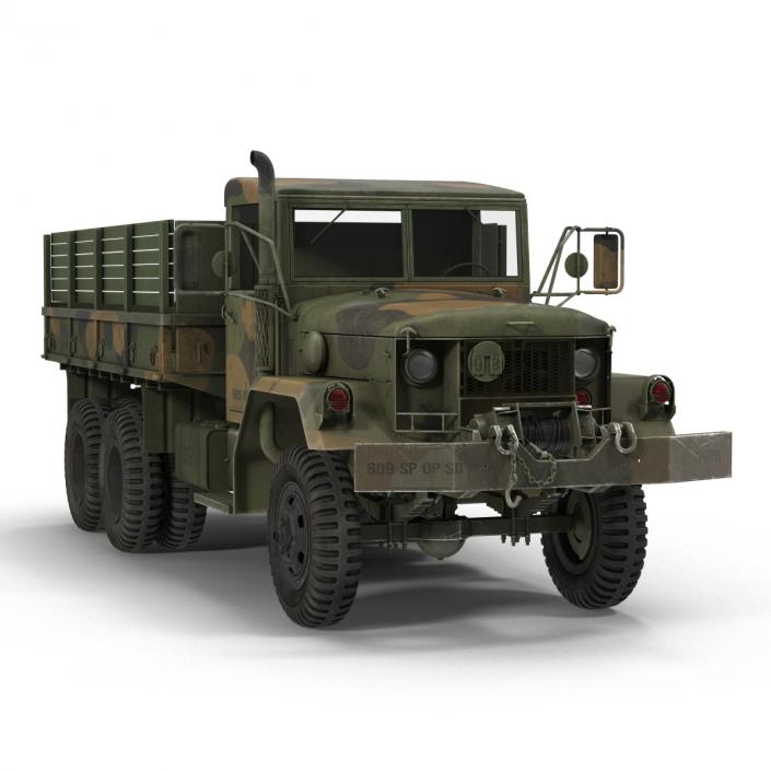 3D Military Cargo Truck m35a2 Rigged Camo model