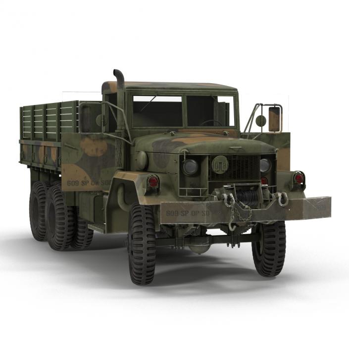 3D Military Cargo Truck m35a2 Rigged Camo model