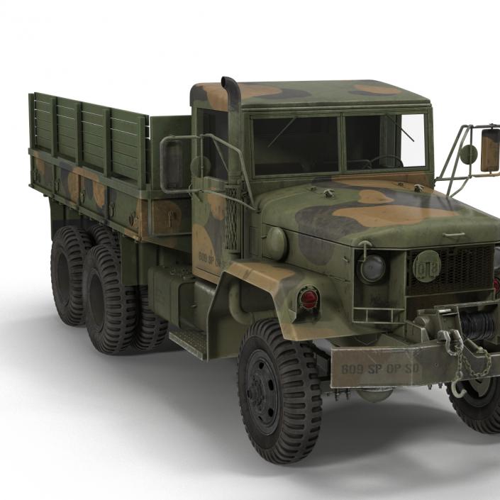 3D Military Cargo Truck m35a2 Rigged Camo model