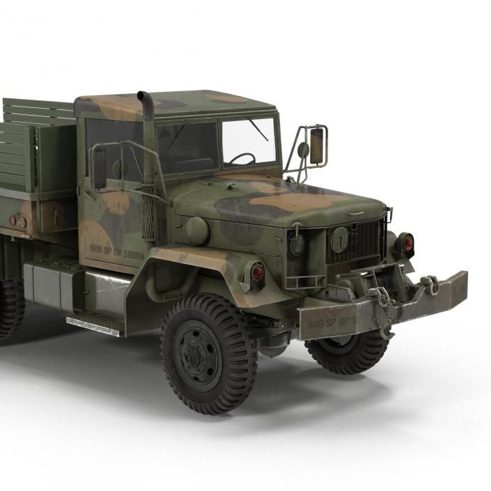 3D Military Cargo Truck m35a2 Rigged Camo model