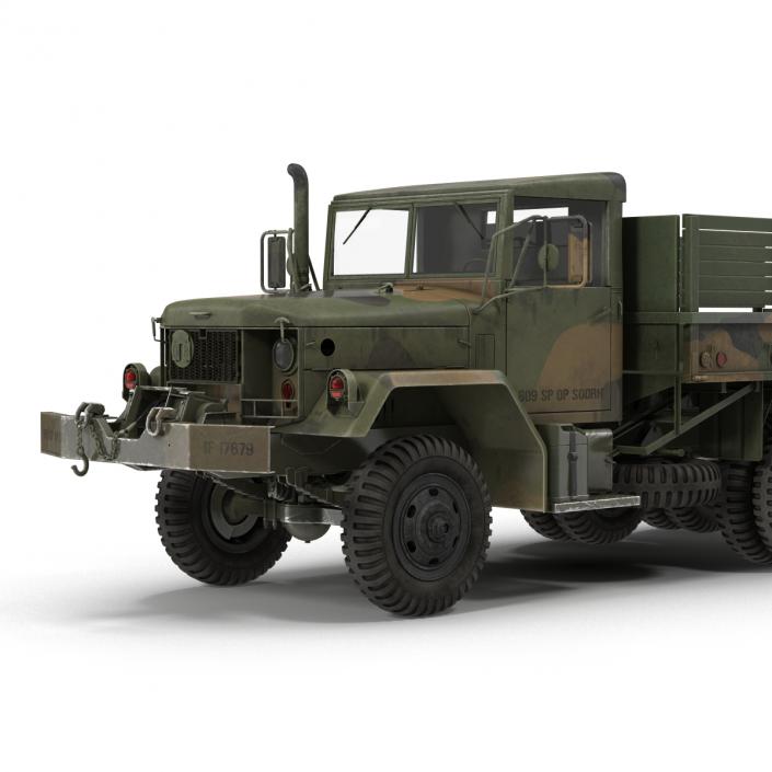 3D Military Cargo Truck m35a2 Rigged Camo model