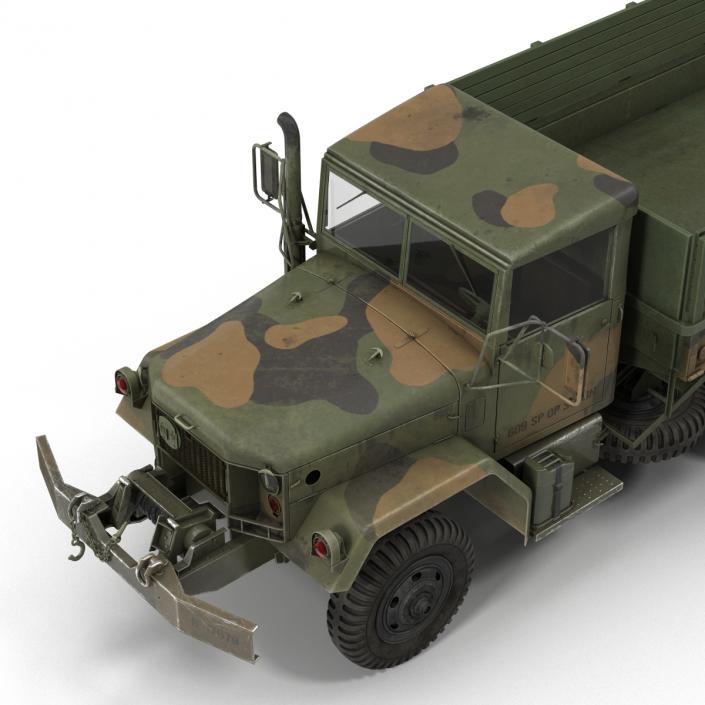 3D Military Cargo Truck m35a2 Rigged Camo model