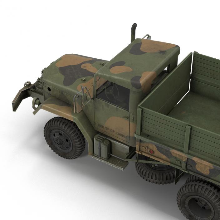 3D Military Cargo Truck m35a2 Rigged Camo model