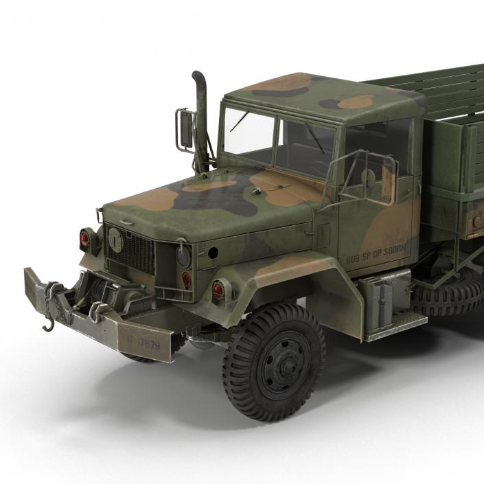 3D Military Cargo Truck m35a2 Rigged Camo model