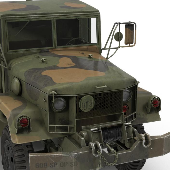 3D Military Cargo Truck m35a2 Rigged Camo model