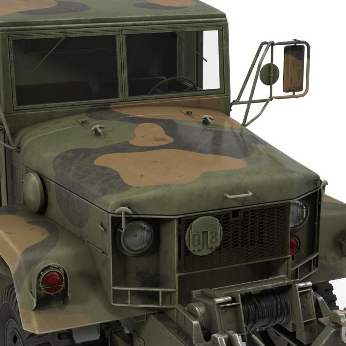 3D Military Cargo Truck m35a2 Rigged Camo model