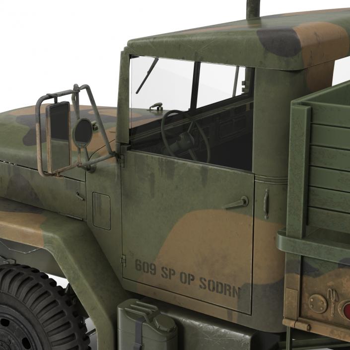 3D Military Cargo Truck m35a2 Rigged Camo model