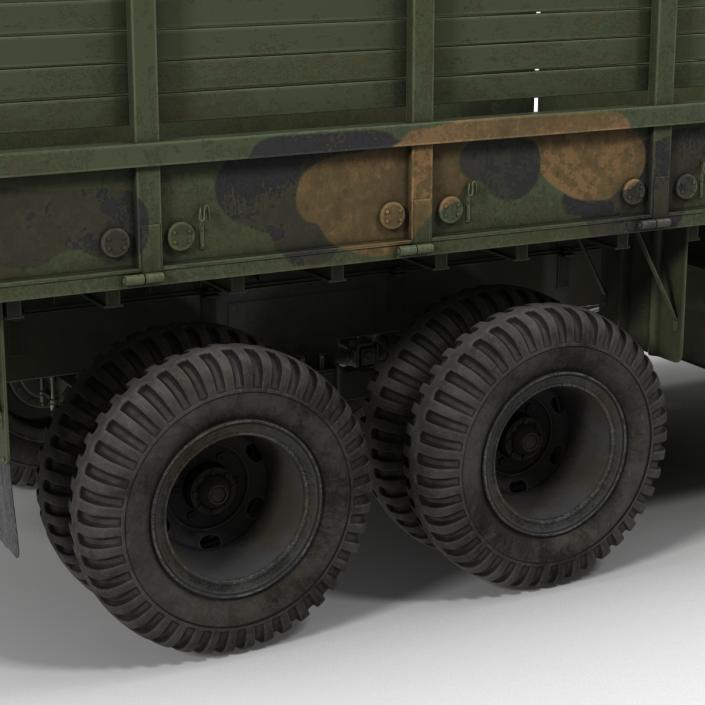 3D Military Cargo Truck m35a2 Rigged Camo model