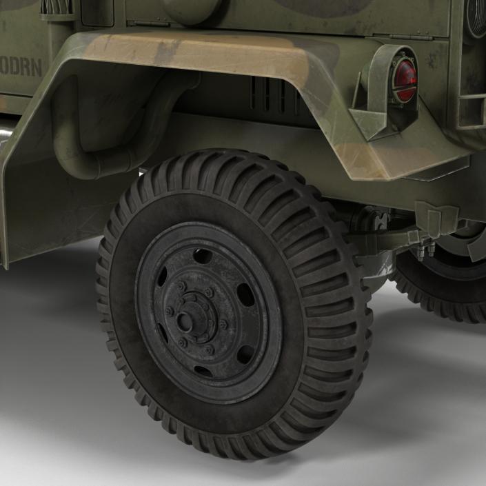 3D Military Cargo Truck m35a2 Rigged Camo model