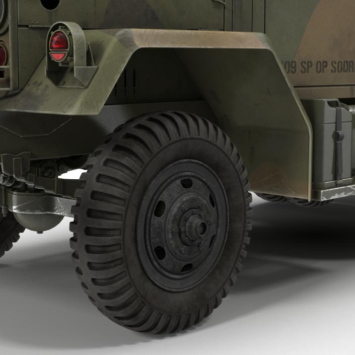 3D Military Cargo Truck m35a2 Rigged Camo model