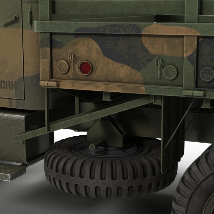 3D Military Cargo Truck m35a2 Rigged Camo model