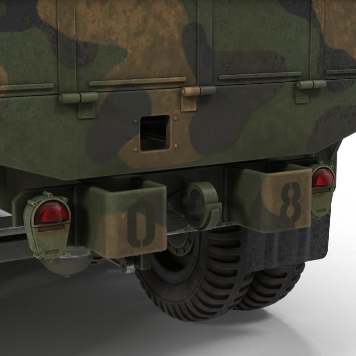 3D Military Cargo Truck m35a2 Rigged Camo model