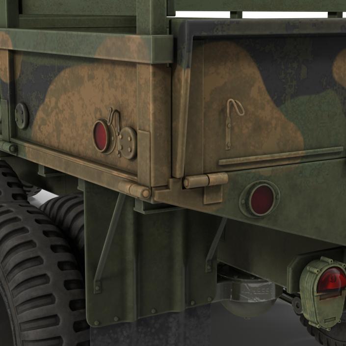 3D Military Cargo Truck m35a2 Rigged Camo model