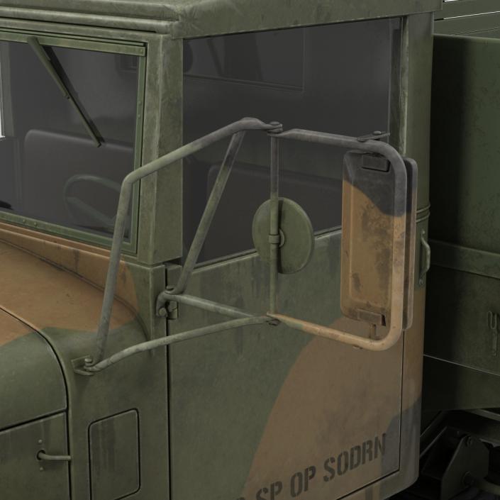 3D Military Cargo Truck m35a2 Rigged Camo model