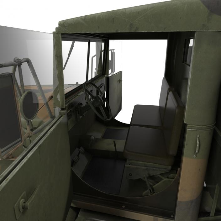 3D Military Cargo Truck m35a2 Rigged Camo model