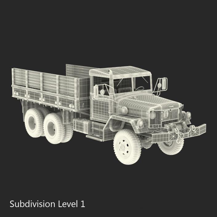 3D Military Cargo Truck m35a2 Rigged Camo model