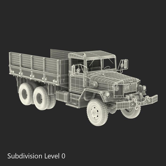 3D Military Cargo Truck m35a2 Rigged Camo model