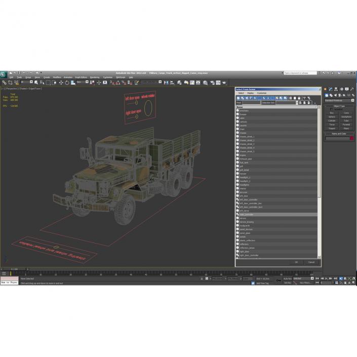 3D Military Cargo Truck m35a2 Rigged Camo model