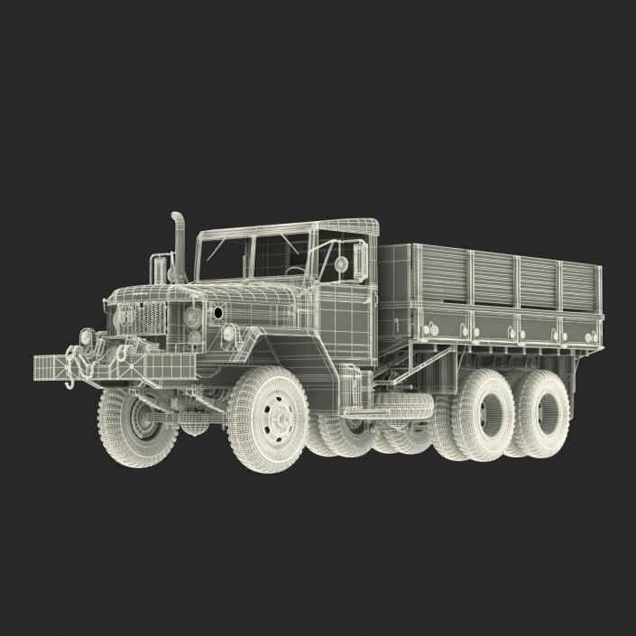 3D Military Cargo Truck m35a2 Rigged Camo model