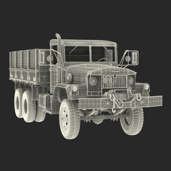 3D Military Cargo Truck m35a2 Rigged Camo model