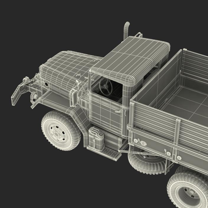 3D Military Cargo Truck m35a2 Rigged Camo model