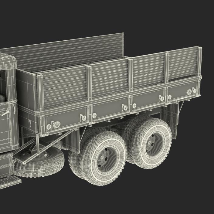 3D Military Cargo Truck m35a2 Rigged Camo model