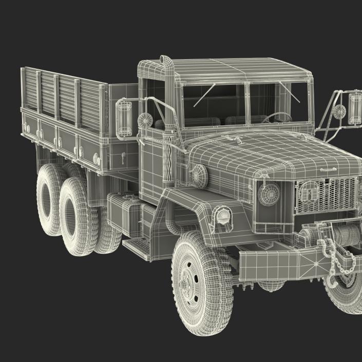 3D Military Cargo Truck m35a2 Rigged Camo model