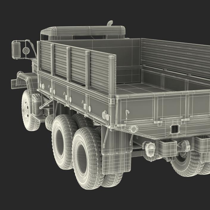 3D Military Cargo Truck m35a2 Rigged Camo model